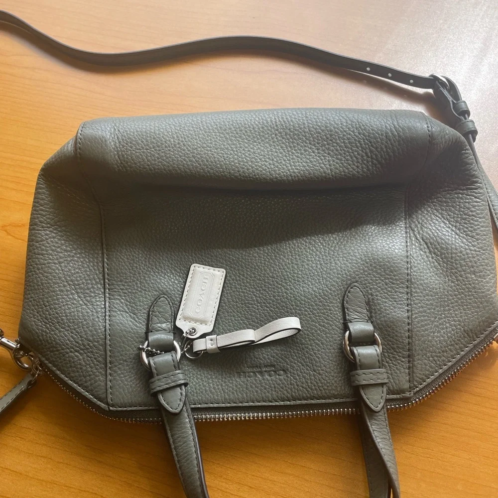 Coach Olive Pebbled Leather Mini Satchel